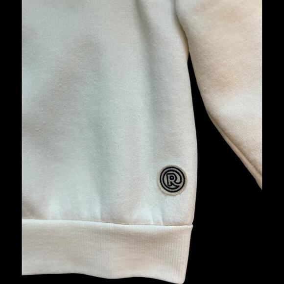 $88 Marine Layer Re-Spun Banks Cream Crewneck Sweatshirt Orange Yellow XL - Picture 3 of 5